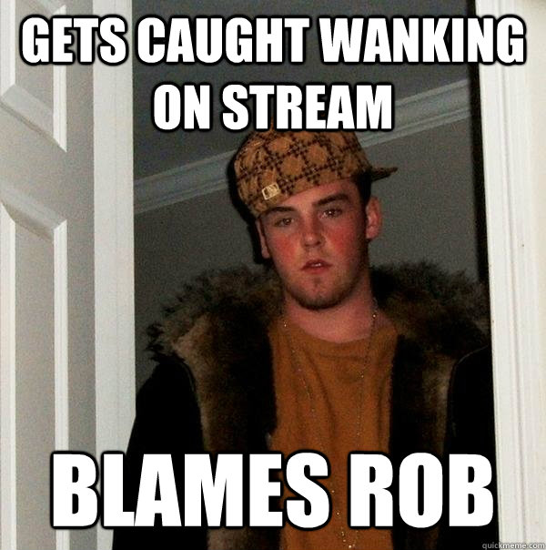 gets caught wanking on stream blames rob - gets caught wanking on stream blames rob  Scumbag Steve