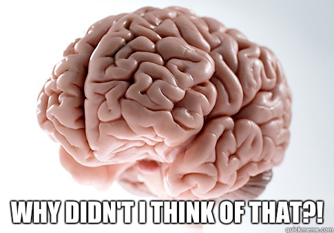  Why didn't I think of that?!  Scumbag Brain