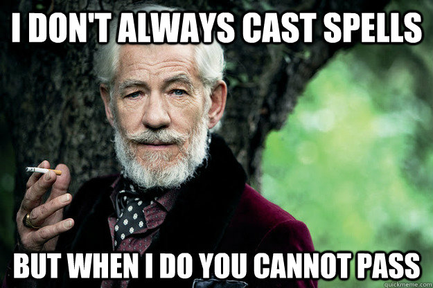 I don't always cast spells But When i do you cannot pass  