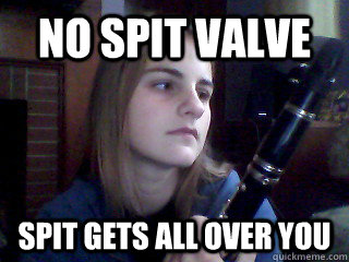 No spit valve spit gets all over you - No spit valve spit gets all over you  Woodwind Problems