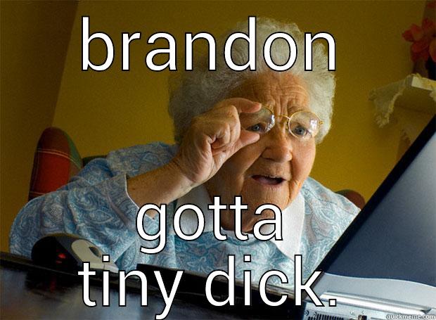 BRANDON GOTTA TINY DICK. Grandma finds the Internet