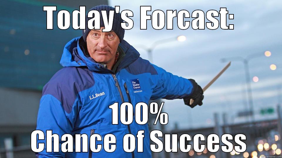 TODAY'S FORCAST: 100% CHANCE OF SUCCESS Misc