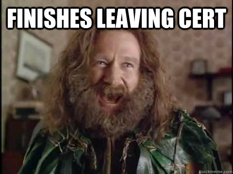 finishes leaving cert   Jumanji