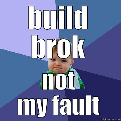 BUILD BROK NOT MY FAULT Success Kid