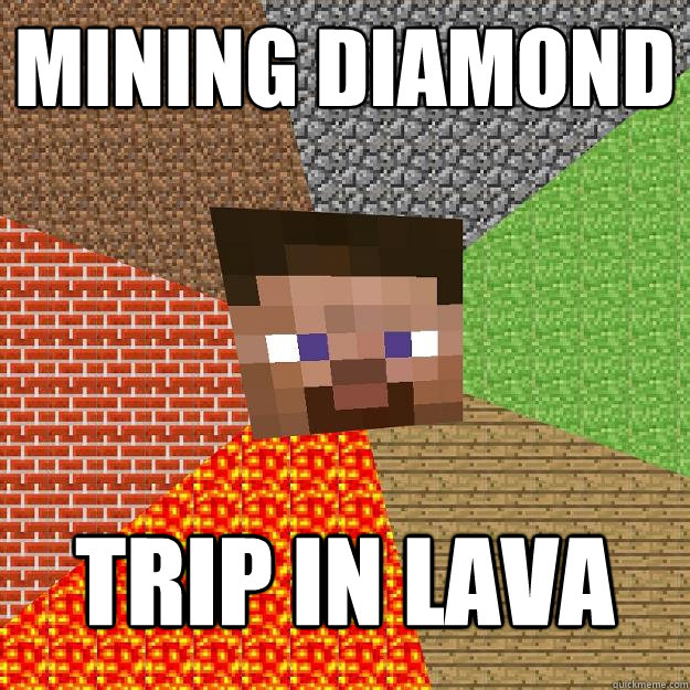 Mining Diamond Trip in lava  Minecraft