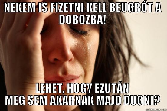 NEKEM IS FIZETNI KELL BEUGRÓT A DOBOZBA! LEHET, HOGY EZUTÁN MEG SEM AKARNAK MAJD DUGNI? First World Problems