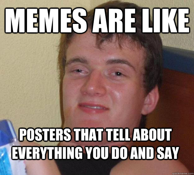 Memes are like posters that tell about everything you do and say  10 Guy