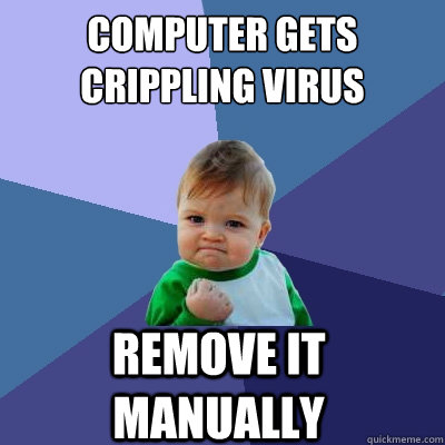 Computer gets crippling virus remove it manually  Success Kid