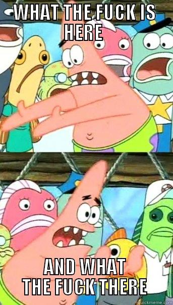 WHAT THE FUCK IS HERE  AND WHAT THE FUCK THERE Push it somewhere else Patrick