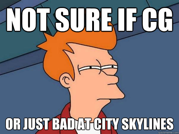 Not sure if cg Or just bad at city skylines - Not sure if cg Or just bad at city skylines  Futurama Fry