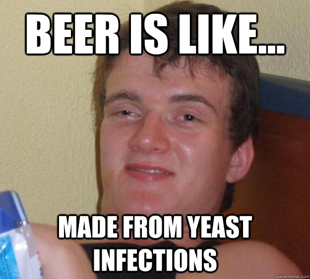 Beer is like... made from yeast infections  10 Guy