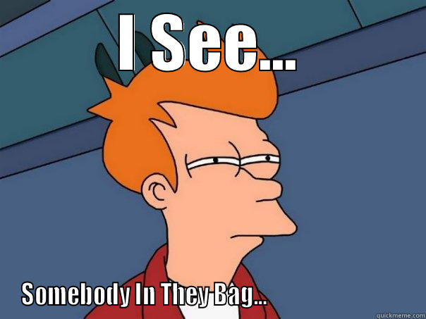 In They Bag.. - I SEE... SOMEBODY IN THEY BAG...                               Futurama Fry