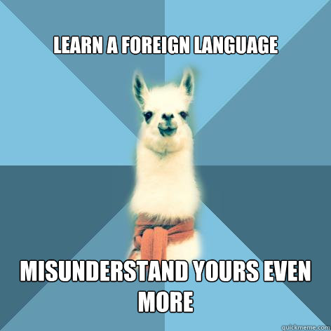 Learn a foreign language Misunderstand yours even more  