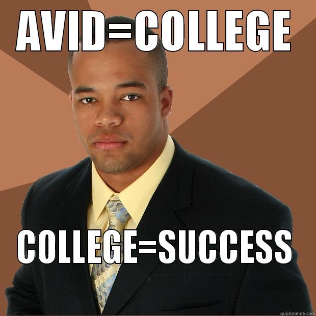 AVID=COLLEGE COLLEGE=SUCCESS Successful Black Man