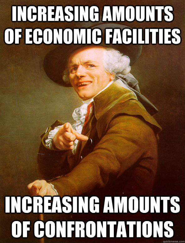 Increasing amounts of economic facilities Increasing amounts of confrontations  Joseph Ducreux