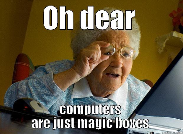 OH DEAR COMPUTERS ARE JUST MAGIC BOXES Grandma finds the Internet