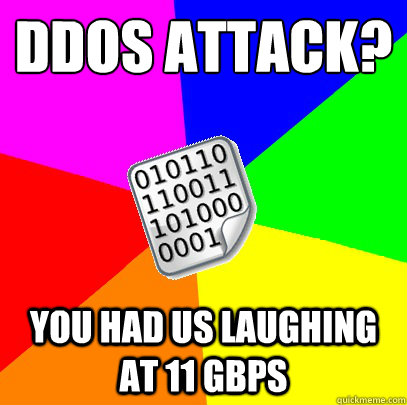 DDoS Attack? You had us laughing at 11 gbps - DDoS Attack? You had us laughing at 11 gbps  Pastebin