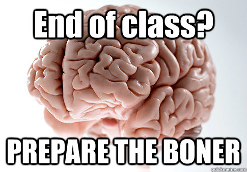 End of class? PREPARE THE BONER  Scumbag Brain