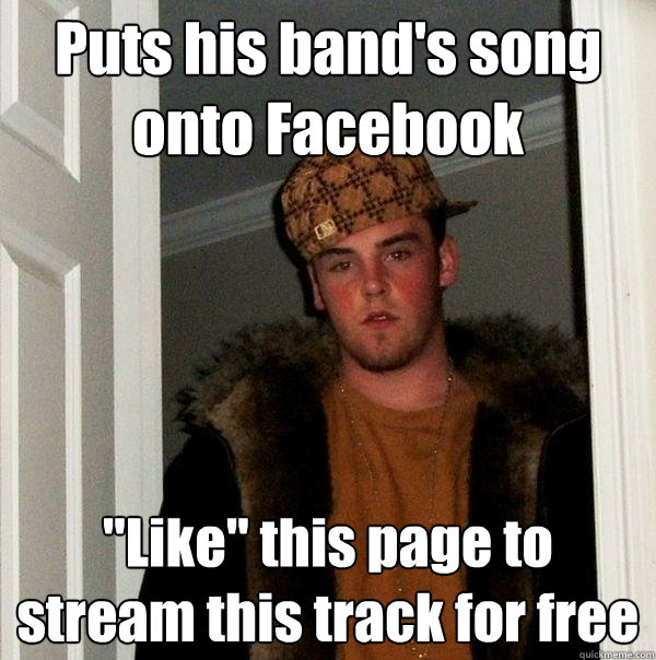 Puts his band's song onto Facebook 