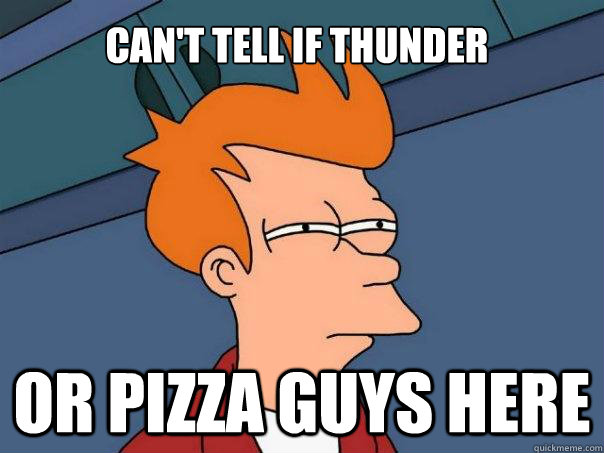 can't tell if thunder or Pizza guys here - can't tell if thunder or Pizza guys here  Futurama Fry