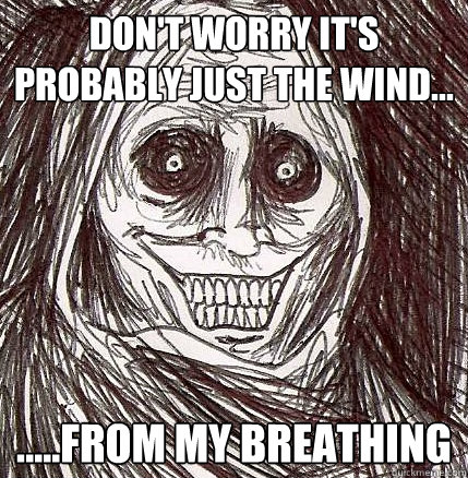 Don't worry it's probably just the wind... .....from my breathing - Don't worry it's probably just the wind... .....from my breathing  Horrifying Houseguest