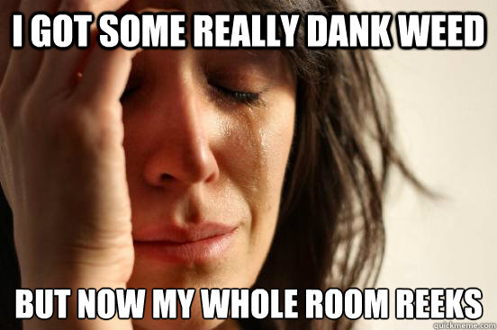 i got some really dank weed but now my whole room reeks  First World Problems