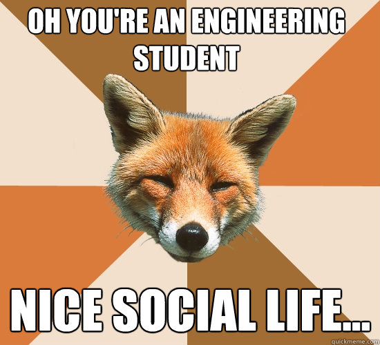 Oh you're an engineering student nice social life...  Condescending Fox