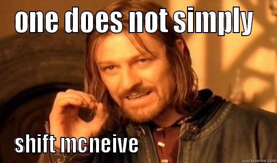 ONE DOES NOT SIMPLY  SHIFT MCNEIVE                                 Boromir