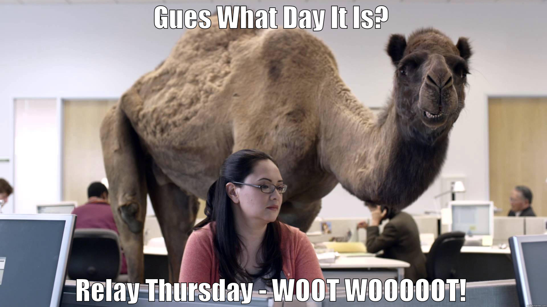 GUES WHAT DAY IT IS? RELAY THURSDAY - WOOT WOOOOOT! Misc