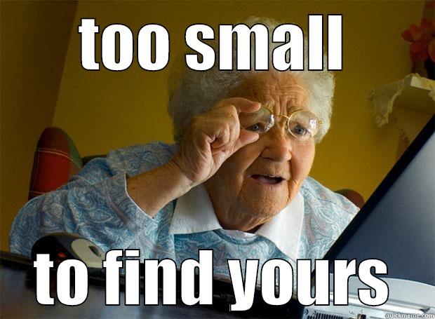 TOO SMALL TO FIND YOURS Grandma finds the Internet