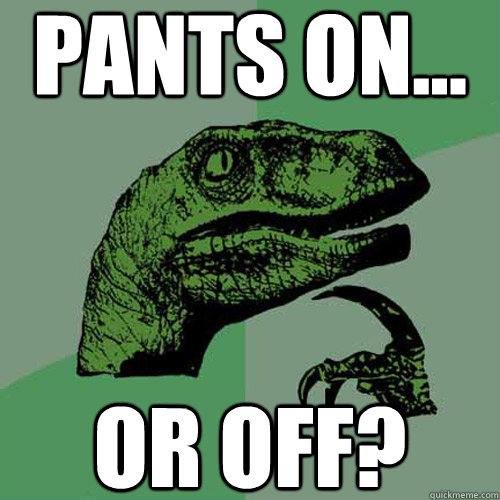 pants on... or off?  Philosoraptor