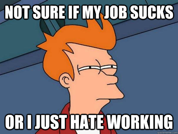 Not sure if my job sucks Or I just hate working  Futurama Fry