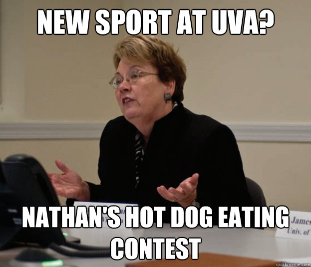 New sport at uva? nathan's hot dog eating contest  Silly Sully