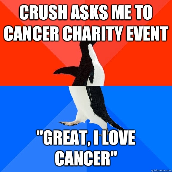 Crush asks me to cancer charity event 