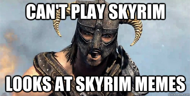 Can't play skyrim looks at skyrim memes  skyrim