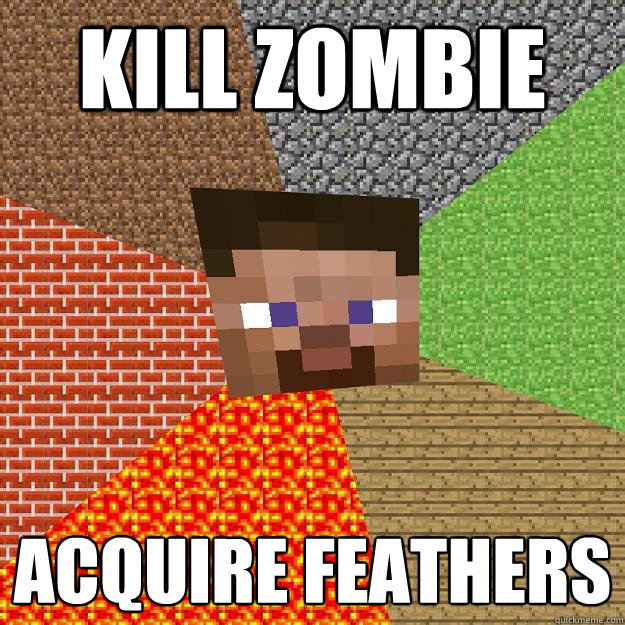 Kill zombie Acquire feathers - Kill zombie Acquire feathers  Minecraft