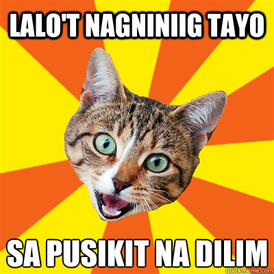 lalo't nagniniig tayo sa pusikit na dilim  Bad Advice Cat