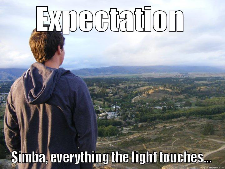 Daniel's idea of courtship #2 - EXPECTATION SIMBA, EVERYTHING THE LIGHT TOUCHES... Misc