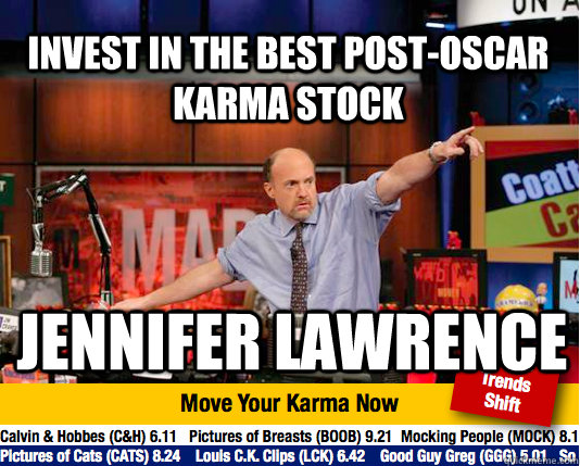 invest in the best post-oscar karma stock jennifer lawrence  Mad Karma with Jim Cramer