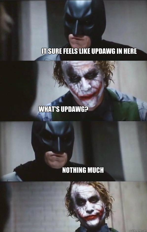 It sure feels like updawg in here What's updawg? Nothing much  Batman Panel