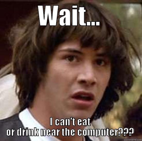 food and drink - WAIT... I CAN'T EAT OR DRINK NEAR THE COMPUTER??? conspiracy keanu