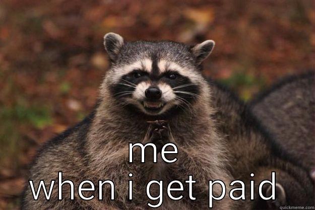  ME WHEN I GET PAID Evil Plotting Raccoon