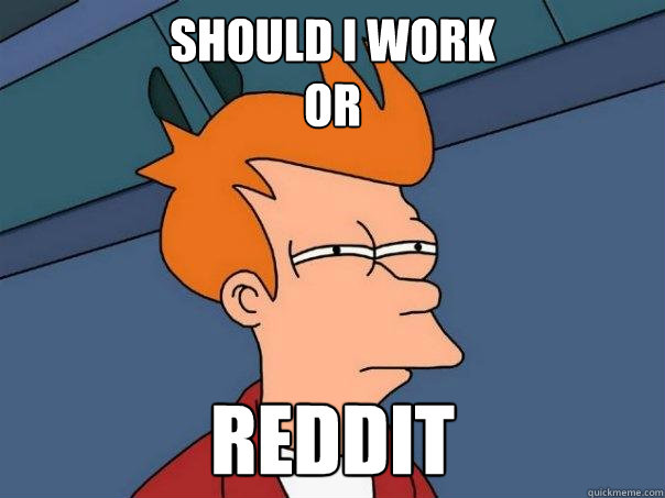 Should I Work 
or  Reddit  Futurama Fry