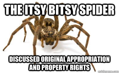 The itsy bitsy spider Discussed original appropriation and property rights - The itsy bitsy spider Discussed original appropriation and property rights  Arachno Capitalist