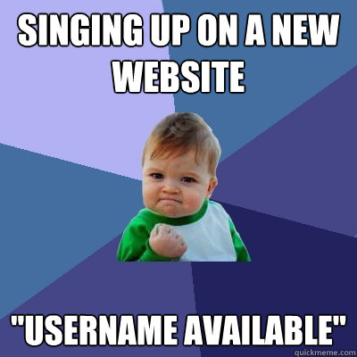 SInging up on a new website 