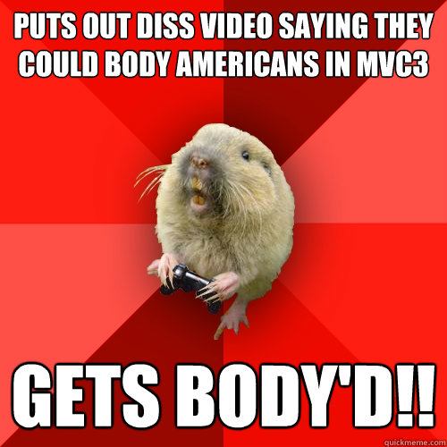 PUTS OUT DISS VIDEO SAYING THEY COULD BODY AMERICANS IN MVC3 GETS BODY'D!!  Gaming Gopher