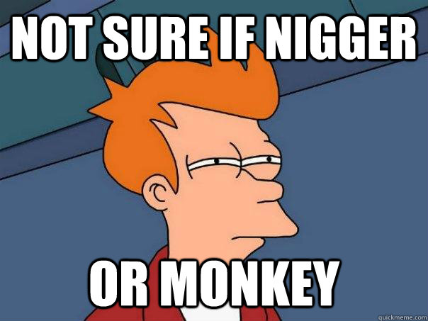 Not sure if nigger Or monkey  Futurama Fry