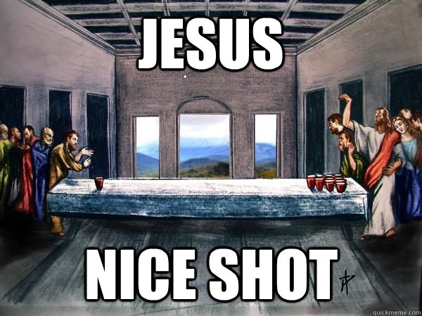 jesus nice shot  beer pong jesus