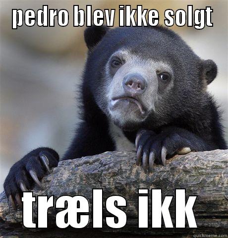 PEDRO BLEV IKKE SOLGT TRÆLS IKK Confession Bear