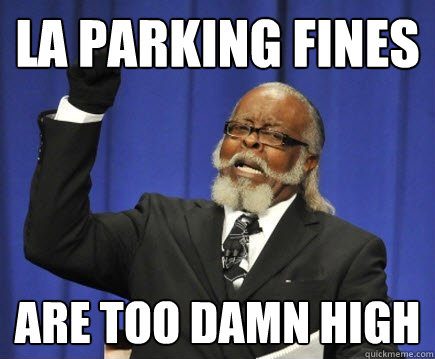 LA PARKING FINES are too damn high  Too Damn High